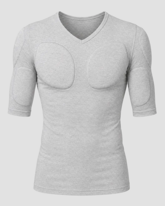 Muscle Shape V-Neck Tee – Grey