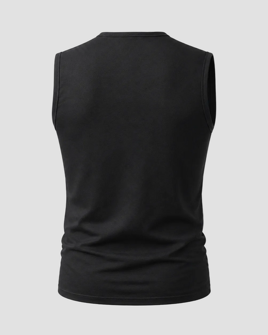 Muscle Shape Vest V-neck  – Black