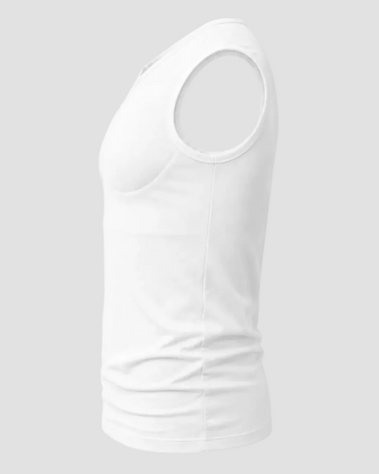 Muscle Shape Vest V-neck  – White