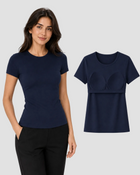 Bra Tee - Navy
