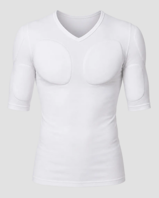 Muscle Shape V-Neck Tee – White