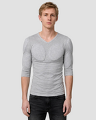 Muscle Shape V-Neck Tee –  Grey