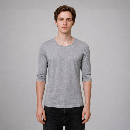 Man before wearing a Funkybod body-shaping undershirt 
