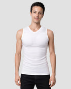 Muscle Shape Vest V-neck  – White