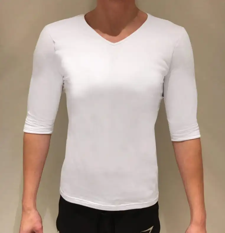 Padded Muscle Shirt - V neck (White)